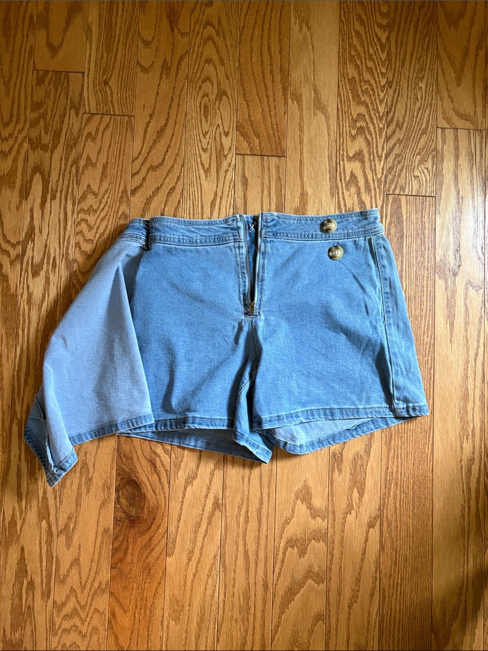 Casual High-Waist Blue Denim Skort